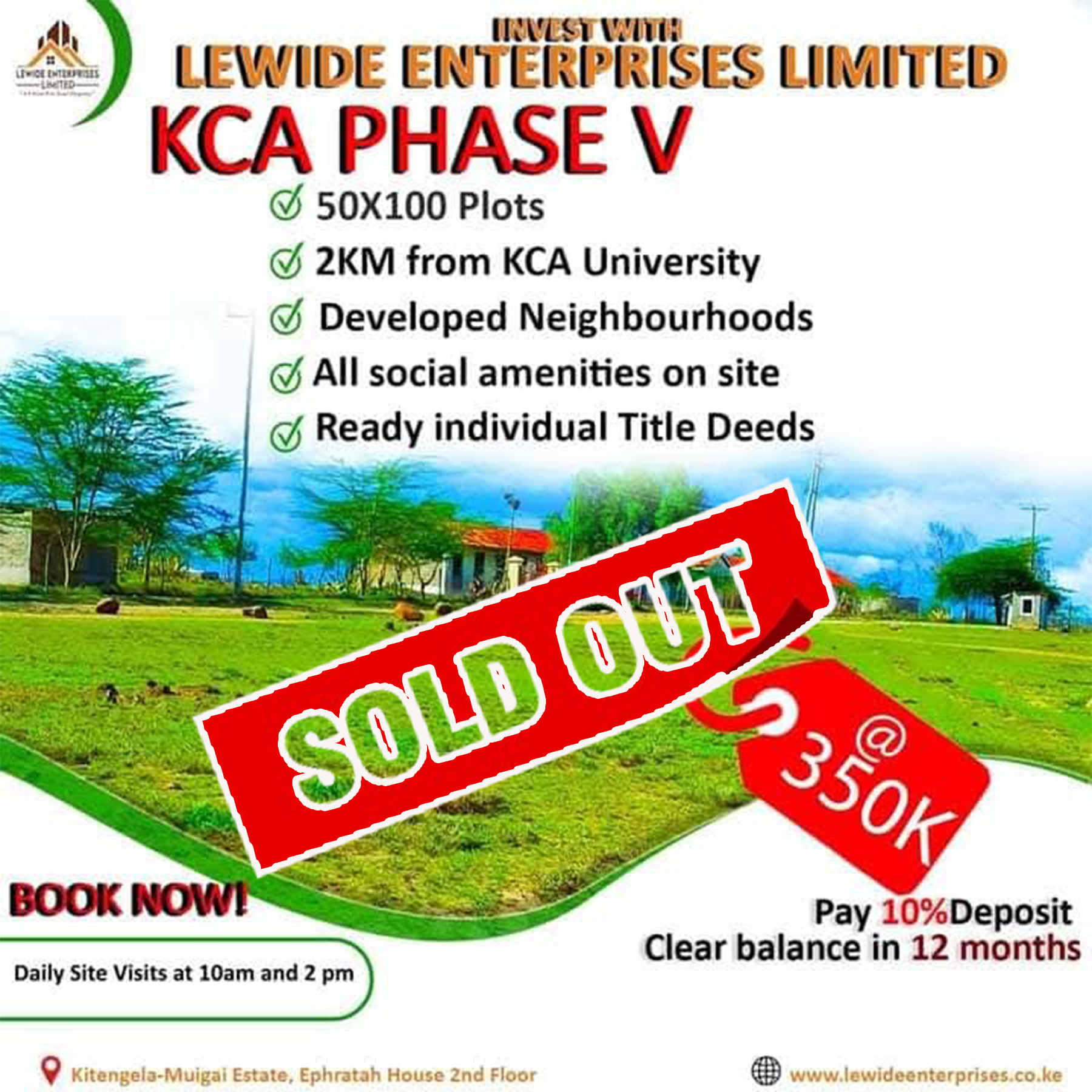 Installment offer artwork for a land project